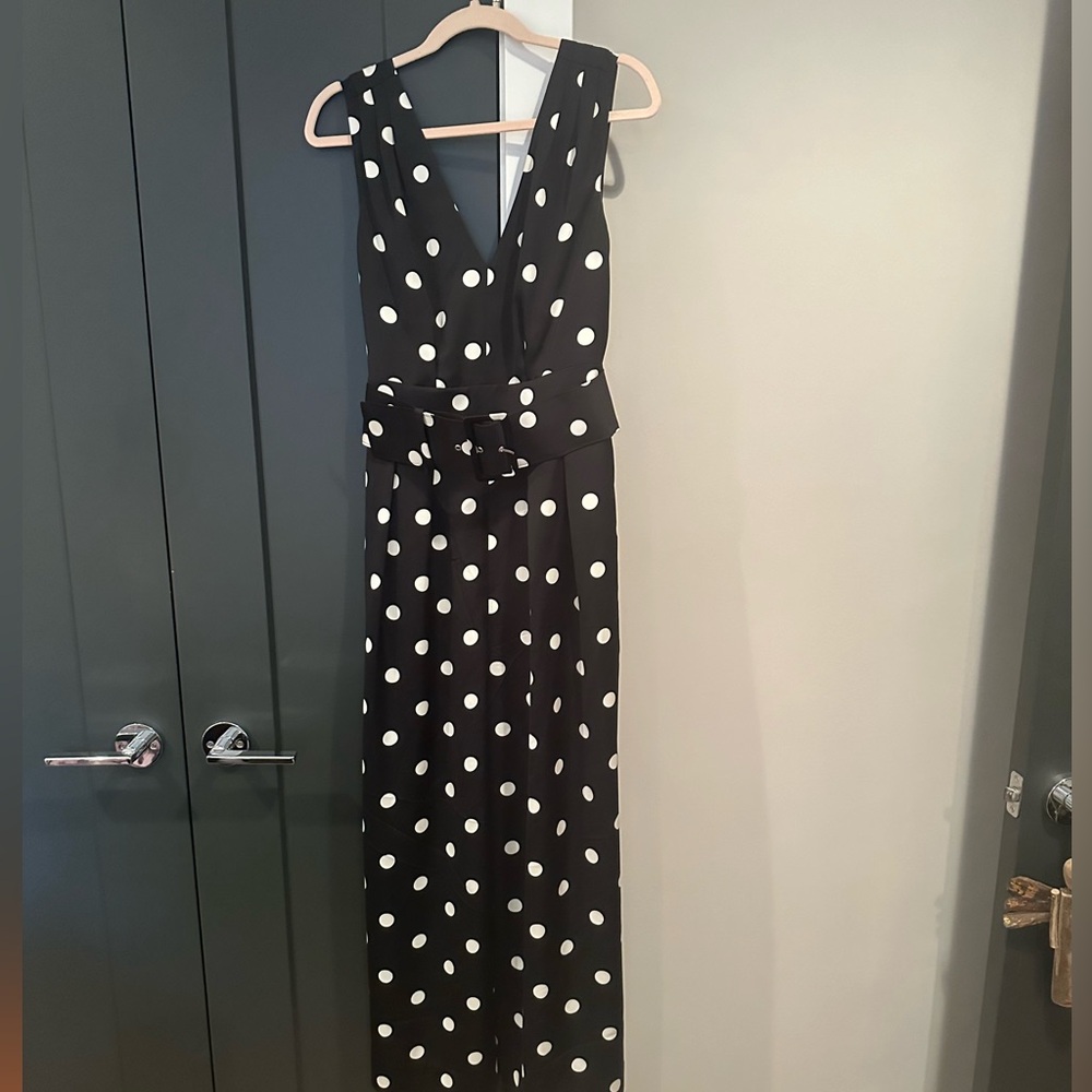 Polka dot dressy jumpsuit, J Crew, absolutely adorable.
